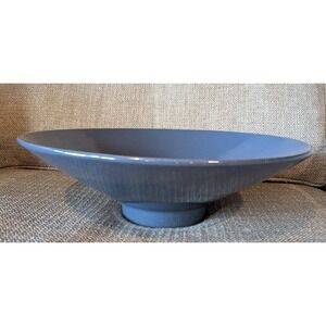 Vintage Haeger Pottery Large Serving Console Bowl Blue 2003 New  With Sticker